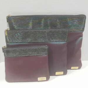 Americana by Sharif Set of 3  Shimmer/Iridescent Cosmetic Pouches.